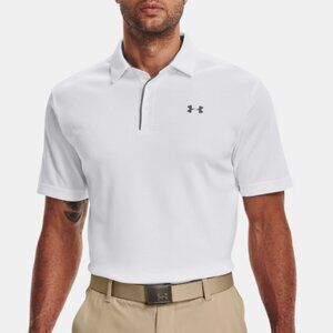 Under Armour Golf Tech Polo White/Graphite/Graphite LG